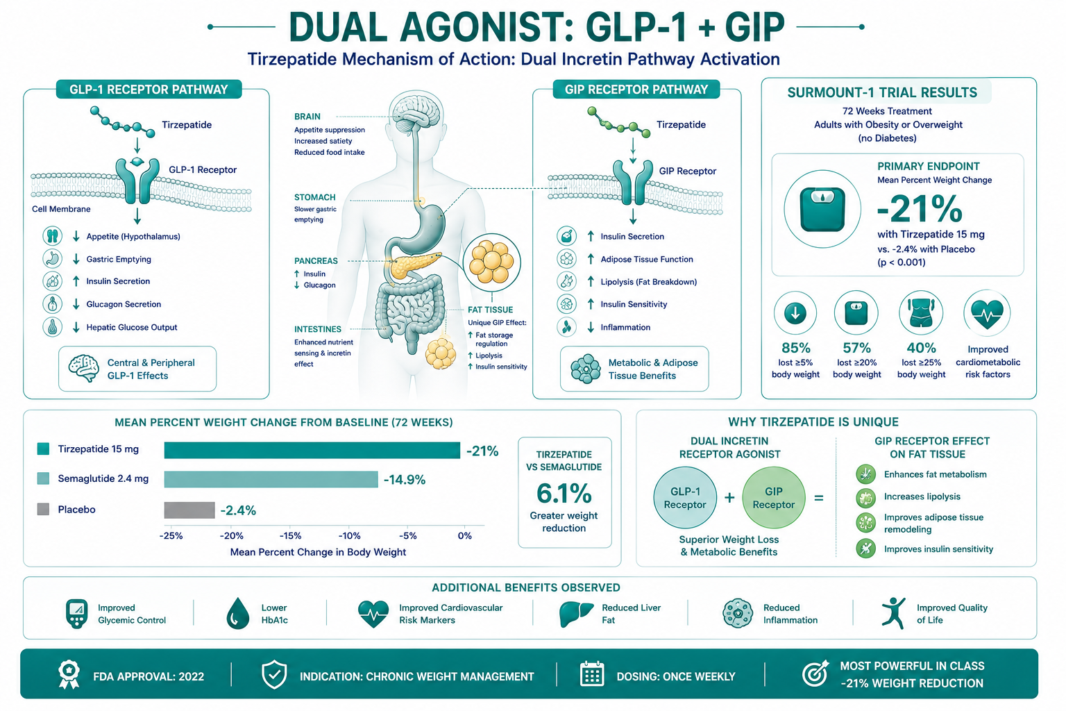 Mounjaro Tirzepatide - Dual GLP-1 + GIP Agonist